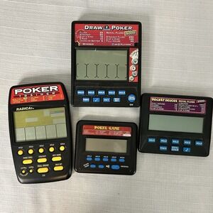 4 Vtg Handheld Casino Games –‎ Draw 2 Poker, Pocket Deuces, Poker, Poker Trainer